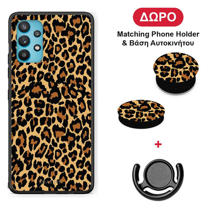 Animal Leopard - Samsung Galaxy A32 5G θήκη + Δώρο Phone Holder & Βάση Αυτοκινήτου