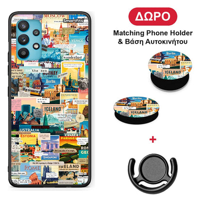 Live To Travel - Samsung Galaxy A32 5G θήκη + Δώρο Phone Holder & Βάση Αυτοκινήτου
