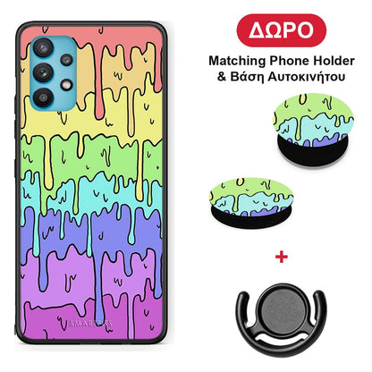 Melting Rainbow - Samsung Galaxy A32 5G θήκη + Δώρο Phone Holder & Βάση Αυτοκινήτου