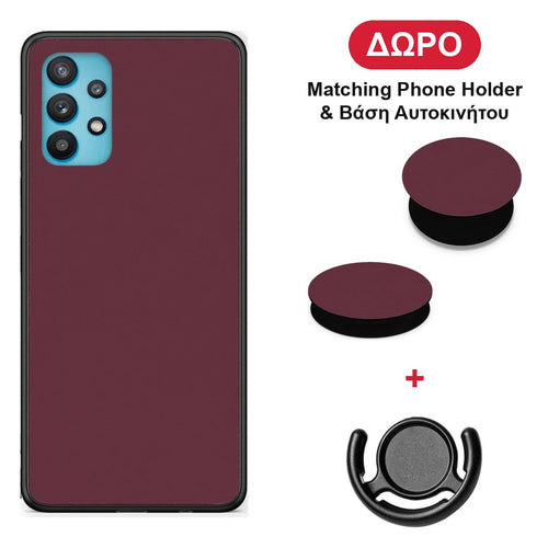 Muted Burgundy - Samsung Galaxy A32 5G θήκη + Δώρο Phone Holder & Βάση Αυτοκινήτου