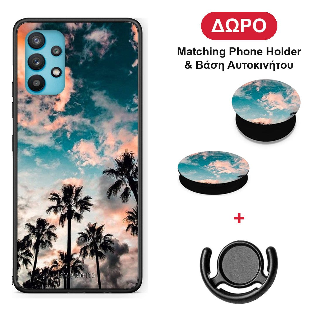 Summer Sky - Samsung Galaxy A32 5G θήκη + Δώρο Phone Holder & Βάση Αυτοκινήτου