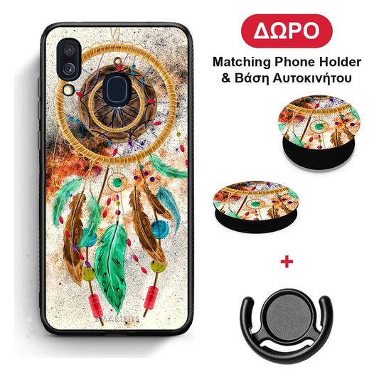 Boho DreamCatcher - Samsung Galaxy A40 θήκη + Δώρο Phone Holder & Βάση Αυτοκινήτου