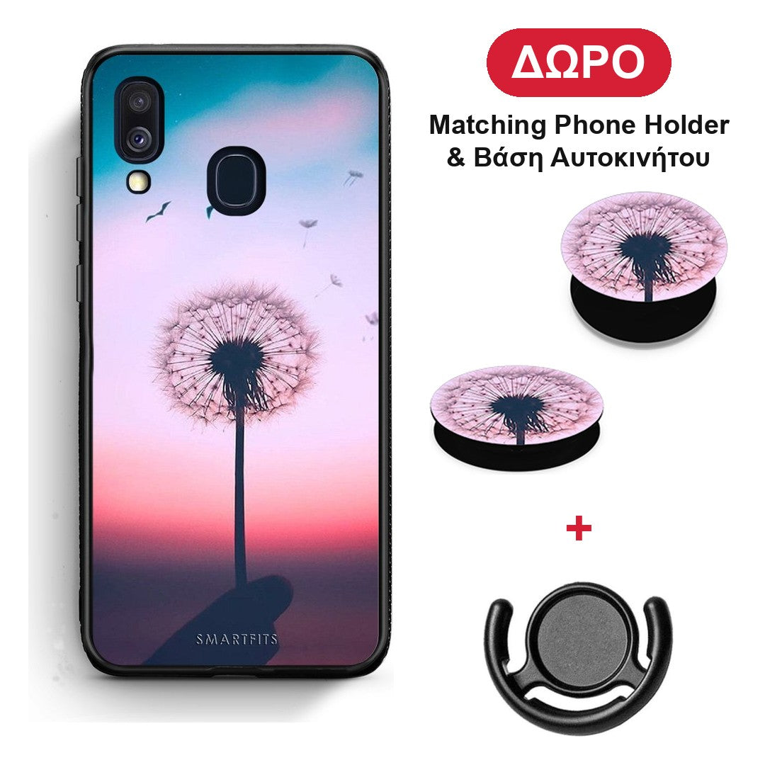 Boho Wish - Samsung Galaxy A40 θήκη + Δώρο Phone Holder & Βάση Αυτοκινήτου