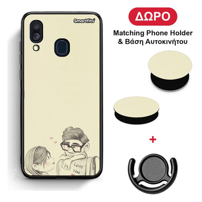 Carl And Ellie - Samsung Galaxy A40 θήκη + Δώρο Phone Holder & Βάση Αυτοκινήτου