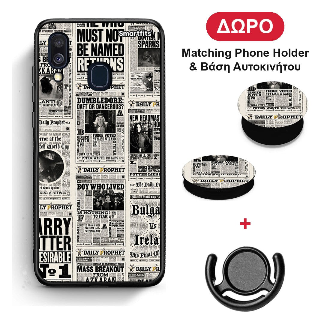 Harry Paper - Samsung Galaxy A40 θήκη + Δώρο Phone Holder & Βάση Αυτοκινήτου