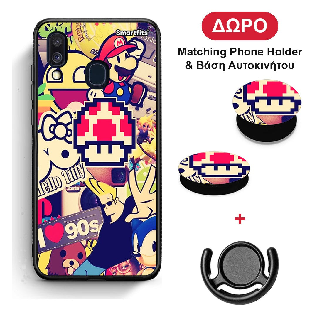 Love The 90s - Samsung Galaxy A40 θήκη + Δώρο Phone Holder & Βάση Αυτοκινήτου