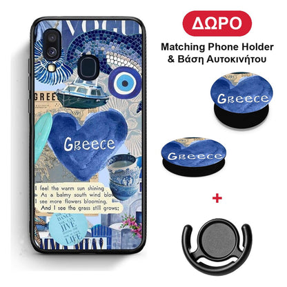 Summer In Greece - Samsung Galaxy A40 θήκη + Δώρο Phone Holder & Βάση Αυτοκινήτου