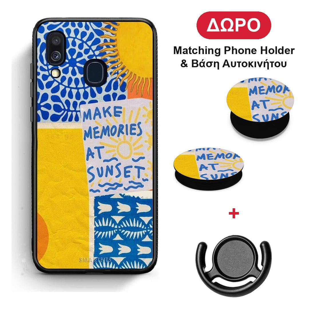 Sunset Memories - Samsung Galaxy A40 θήκη + Δώρο Phone Holder & Βάση Αυτοκινήτου