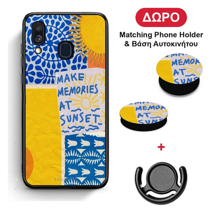Sunset Memories - Samsung Galaxy A40 θήκη + Δώρο Phone Holder & Βάση Αυτοκινήτου