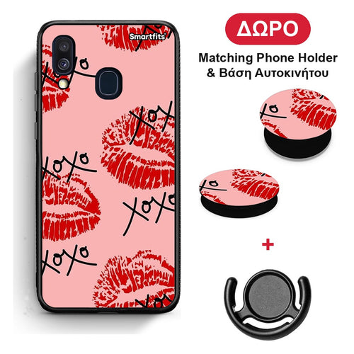 XOXO Lips - Samsung Galaxy A40 θήκη + Δώρο Phone Holder & Βάση Αυτοκινήτου