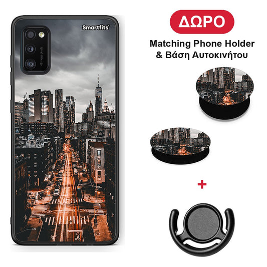 City Lights - Samsung Galaxy A41 θήκη + Δώρο Phone Holder & Βάση Αυτοκινήτου