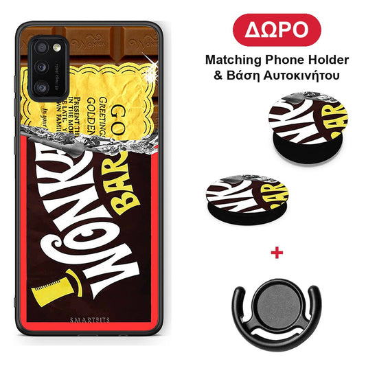 Golden Ticket - Samsung Galaxy A41 θήκη + Δώρο Phone Holder & Βάση Αυτοκινήτου
