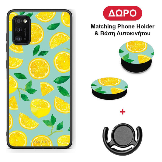 Lemons - Samsung Galaxy A41 θήκη + Δώρο Phone Holder & Βάση Αυτοκινήτου