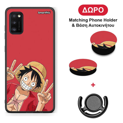 Pirate Luffy - Samsung Galaxy A41 θήκη + Δώρο Phone Holder & Βάση Αυτοκινήτου