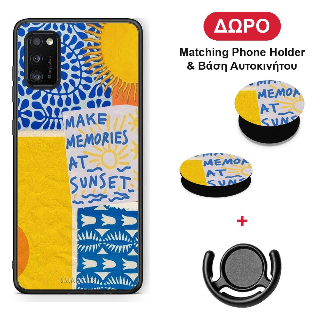 Sunset Memories - Samsung Galaxy A41 θήκη + Δώρο Phone Holder & Βάση Αυτοκινήτου