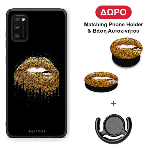 Valentine Golden - Samsung Galaxy A41 θήκη + Δώρο Phone Holder & Βάση Αυτοκινήτου