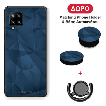 Geometric Blue Abstract - Samsung Galaxy A42 θήκη + Δώρο Phone Holder & Βάση Αυτοκινήτου
