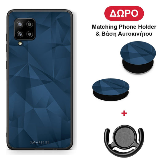 Geometric Blue Abstract - Samsung Galaxy A42 θήκη + Δώρο Phone Holder & Βάση Αυτοκινήτου