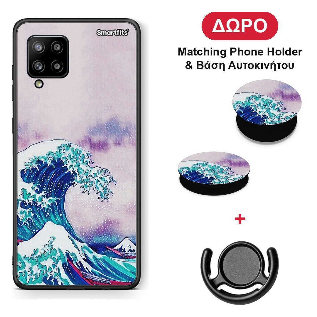 Blue Waves - Samsung Galaxy A42 θήκη + Δώρο Phone Holder & Βάση Αυτοκινήτου