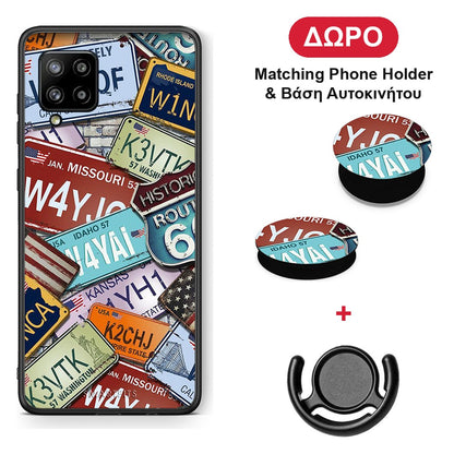 Car Plates - Samsung Galaxy A42 θήκη + Δώρο Phone Holder & Βάση Αυτοκινήτου