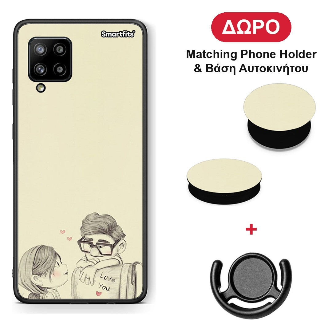 Carl And Ellie - Samsung Galaxy A42 θήκη + Δώρο Phone Holder & Βάση Αυτοκινήτου