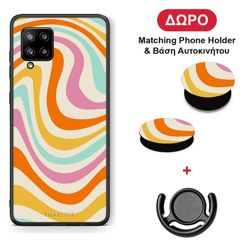 Colourful Waves - Samsung Galaxy A42 θήκη + Δώρο Phone Holder & Βάση Αυτοκινήτου