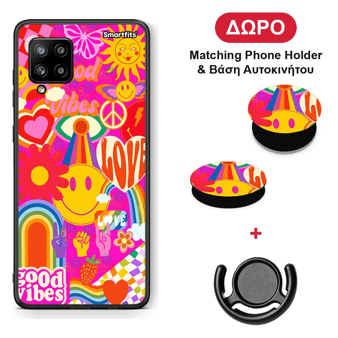 Hippie Love - Samsung Galaxy A42 θήκη + Δώρο Phone Holder & Βάση Αυτοκινήτου