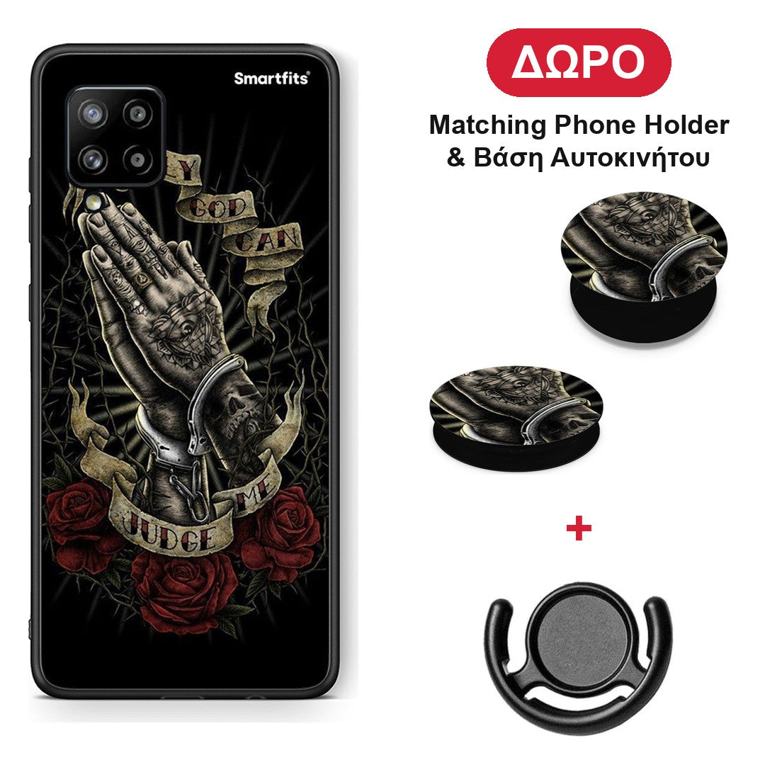 Judge By God - Samsung Galaxy A42 θήκη + Δώρο Phone Holder & Βάση Αυτοκινήτου
