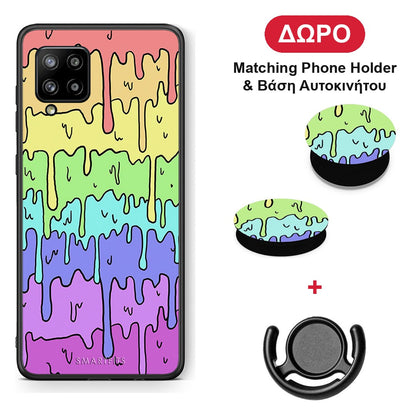 Melting Rainbow - Samsung Galaxy A42 θήκη + Δώρο Phone Holder & Βάση Αυτοκινήτου