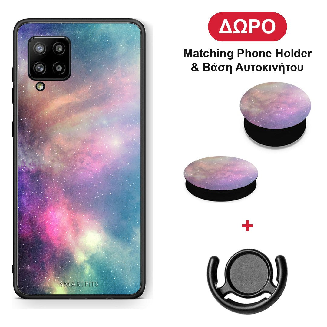 Galactic Rainbow - Samsung Galaxy A42 θήκη + Δώρο Phone Holder & Βάση Αυτοκινήτου
