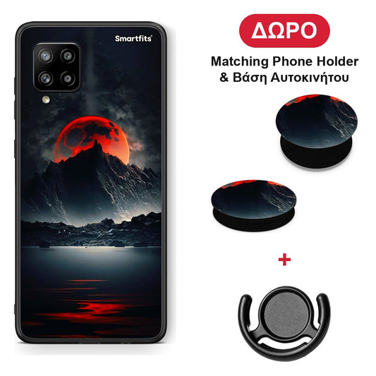 Red Full Moon - Samsung Galaxy A42 θήκη + Δώρο Phone Holder & Βάση Αυτοκινήτου