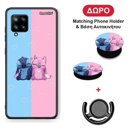Stitch And Angel - Samsung Galaxy A42 θήκη + Δώρο Phone Holder & Βάση Αυτοκινήτου