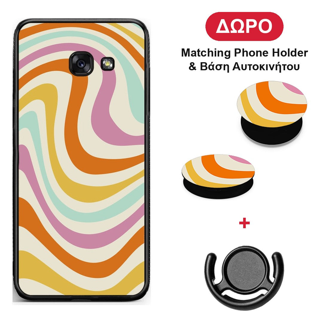 Colourful Waves - Samsung Galaxy A5 2017 θήκη + Δώρο Phone Holder & Βάση Αυτοκινήτου