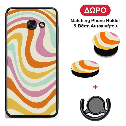 Colourful Waves - Samsung Galaxy A5 2017 θήκη + Δώρο Phone Holder & Βάση Αυτοκινήτου