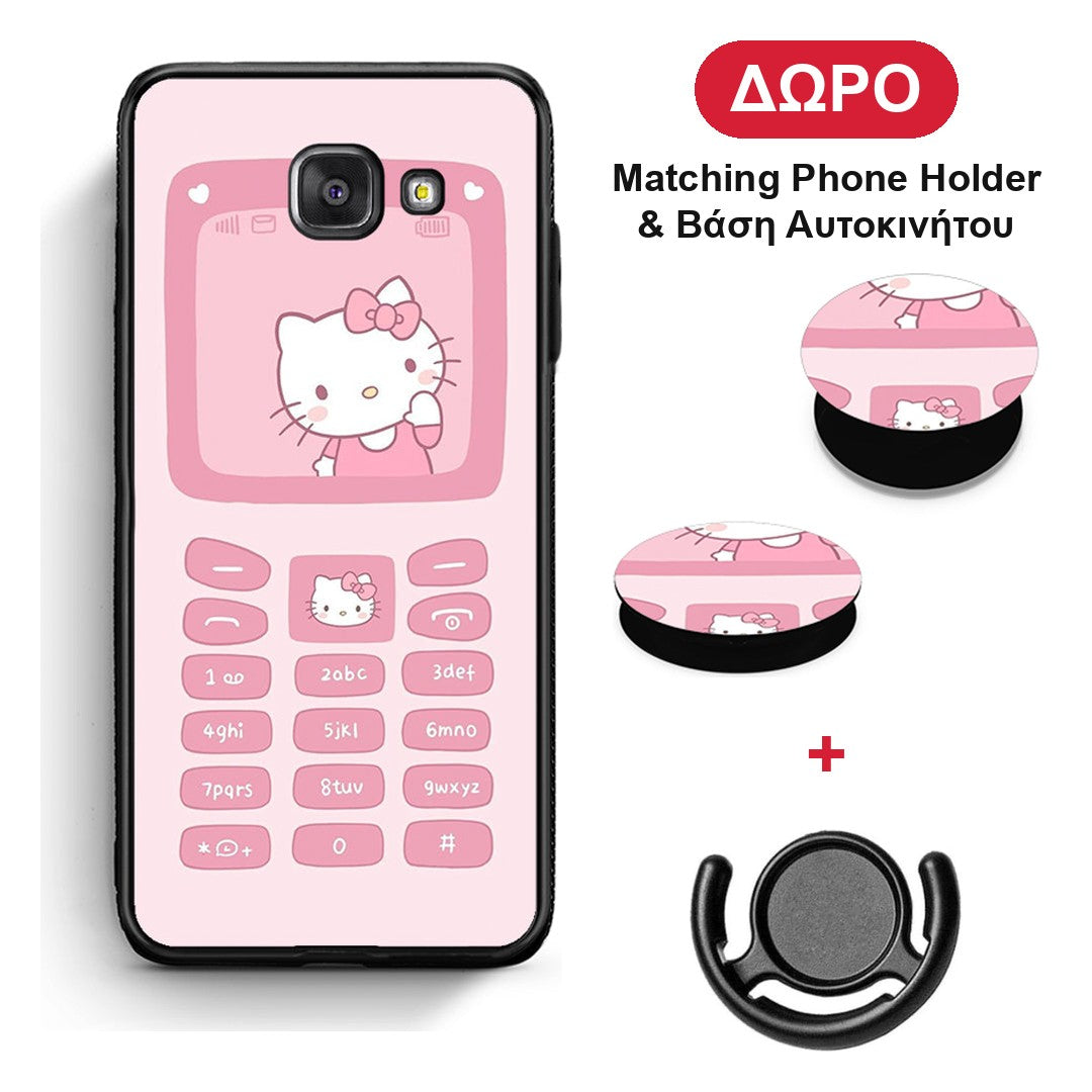 Hello Kitten - Samsung Galaxy A5 2017 θήκη + Δώρο Phone Holder & Βάση Αυτοκινήτου