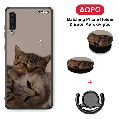 Cats In Love - Samsung Galaxy A50 / A30s θήκη + Δώρο Phone Holder & Βάση Αυτοκινήτου