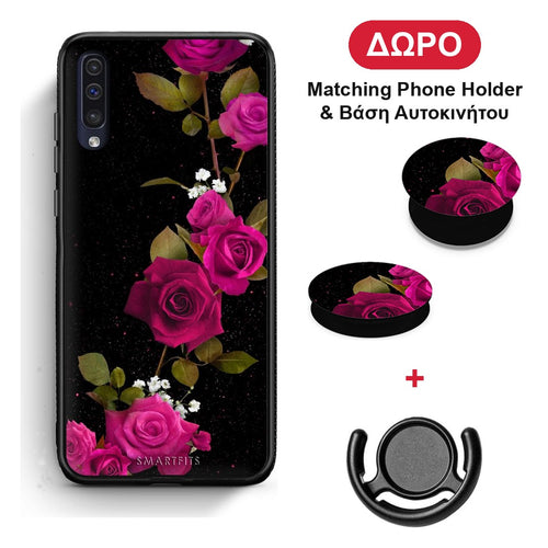 Flower Red Roses - Samsung Galaxy A50 / A30s θήκη + Δώρο Phone Holder & Βάση Αυτοκινήτου