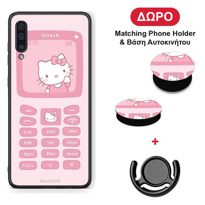 Hello Kitten - Samsung Galaxy A50 / A30s θήκη + Δώρο Phone Holder & Βάση Αυτοκινήτου