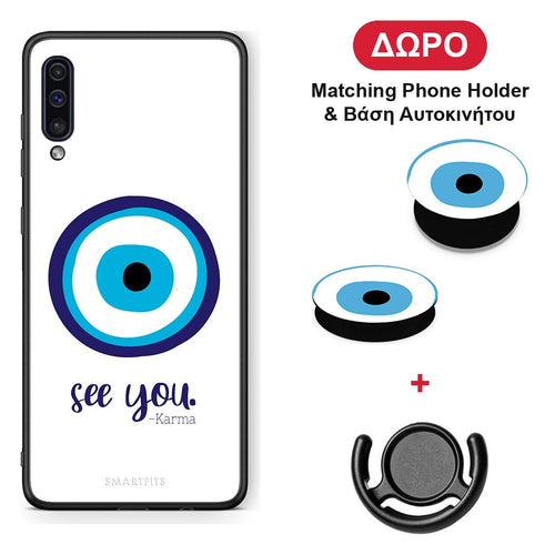 Karma Says - Samsung Galaxy A50 / A30s θήκη + Δώρο Phone Holder & Βάση Αυτοκινήτου