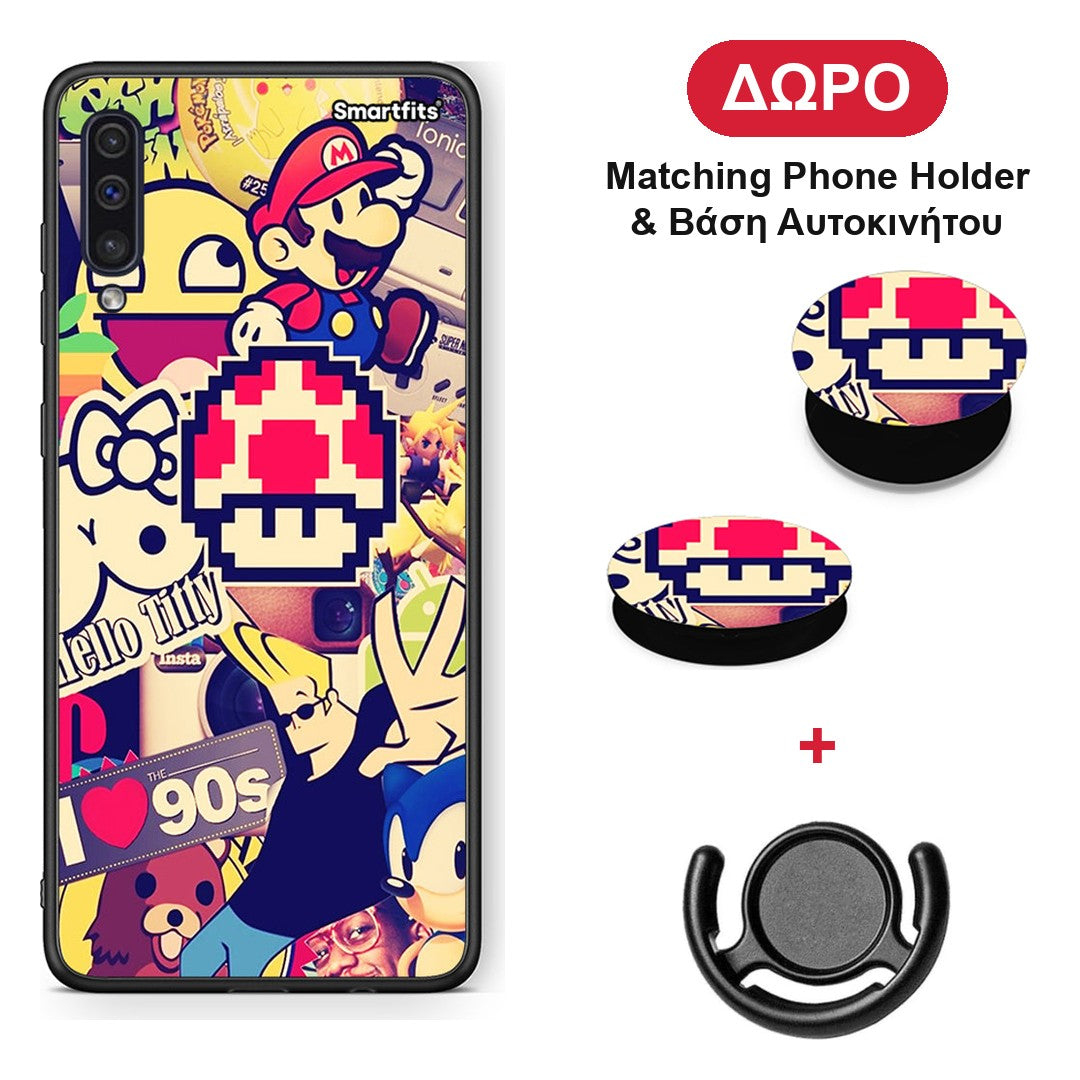 Love The 90s - Samsung Galaxy A50 / A30s θήκη + Δώρο Phone Holder & Βάση Αυτοκινήτου