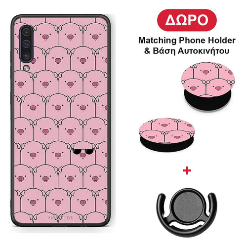 Pig Glasses - Samsung Galaxy A50 / A30s θήκη + Δώρο Phone Holder & Βάση Αυτοκινήτου