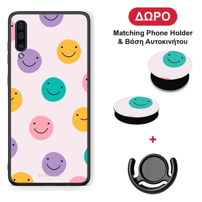 Smiley Faces - Samsung Galaxy A50 / A30s θήκη + Δώρο Phone Holder & Βάση Αυτοκινήτου