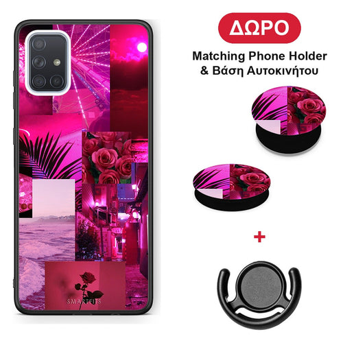 Collage Red Roses - Samsung Galaxy A51 θήκη + Δώρο Phone Holder & Βάση Αυτοκινήτου
