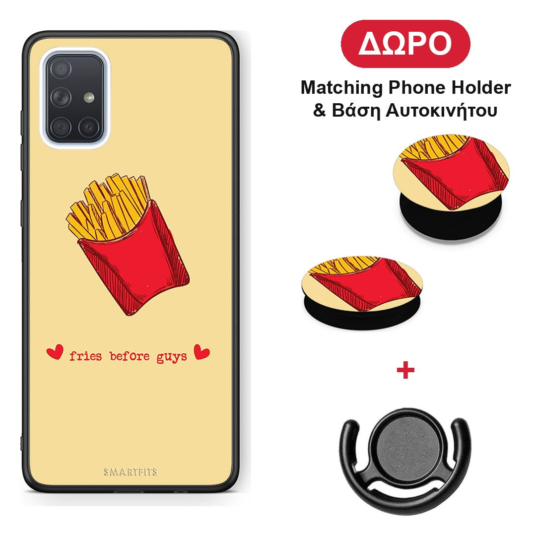 Fries Before Guys - Samsung Galaxy A51 θήκη + Δώρο Phone Holder & Βάση Αυτοκινήτου