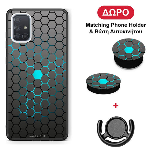 Geometric Hexagonal - Samsung Galaxy A51 θήκη + Δώρο Phone Holder & Βάση Αυτοκινήτου