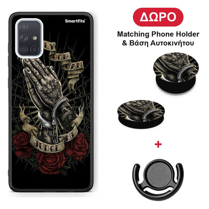 Judge By God - Samsung Galaxy A51 θήκη + Δώρο Phone Holder & Βάση Αυτοκινήτου