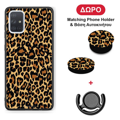 Animal Leopard - Samsung Galaxy A51 θήκη + Δώρο Phone Holder & Βάση Αυτοκινήτου