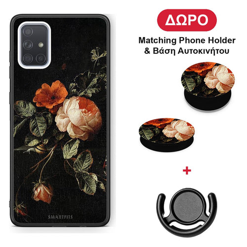 Vintage Roses - Samsung Galaxy A51 θήκη + Δώρο Phone Holder & Βάση Αυτοκινήτου