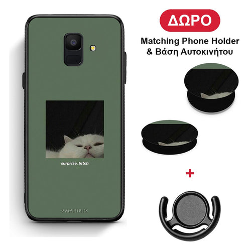 Bitch Surprise - Samsung Galaxy A6 2018 θήκη + Δώρο Phone Holder & Βάση Αυτοκινήτου