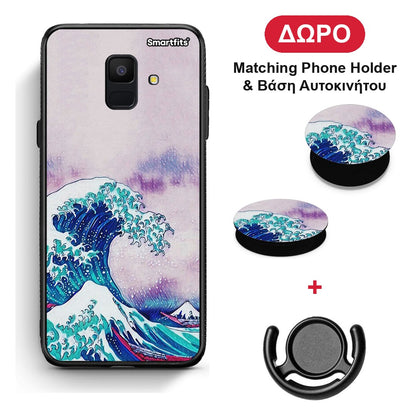 Blue Waves - Samsung Galaxy A6 2018 θήκη + Δώρο Phone Holder & Βάση Αυτοκινήτου